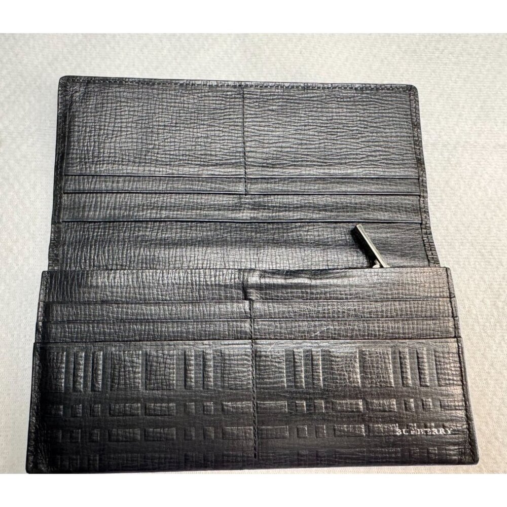 Burberry Black Leather Slim Zipper Wallet with COA - Picture 13 of 16